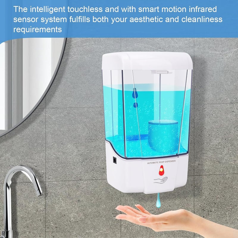 GreeSuit Automatic Soap Dispenser Wall Mounted: 700ml/23.7oz Commercial Hand Soap Dispenser Wall Mount, Touchless Electric Sensor Pump for Home Kitchen Bathroom Offices Hotel Commercial Restaurant - Image 4